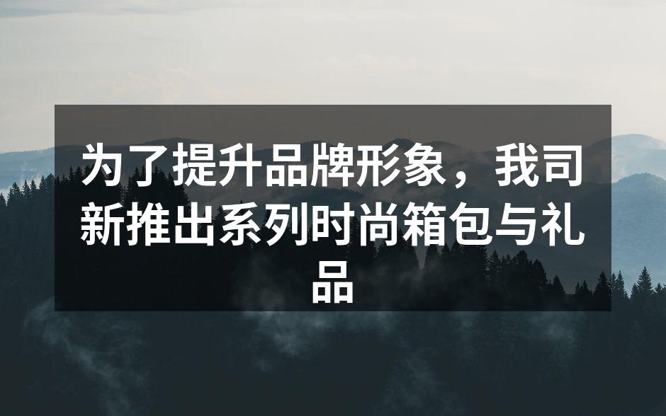 新款环保箱包，时尚与实用兼得